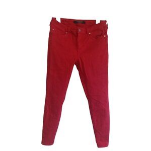 Liver Pool red Hugger ankle jeans